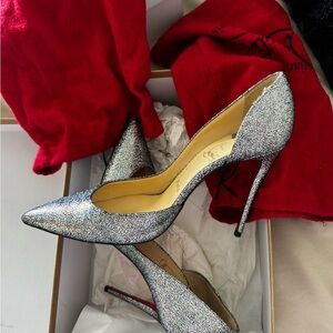 Christian Louboutin Silver Glitter Heels